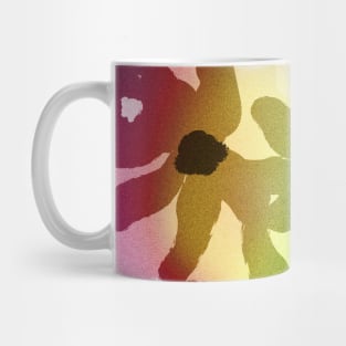 Pattern with floral elements in soft rainbow colors on grey background Mug